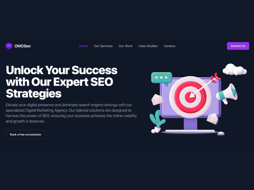 Landing page for Digital Marketing Agency